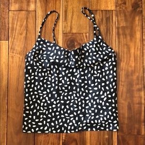 Cowl neck faux silk tank (polka dot)